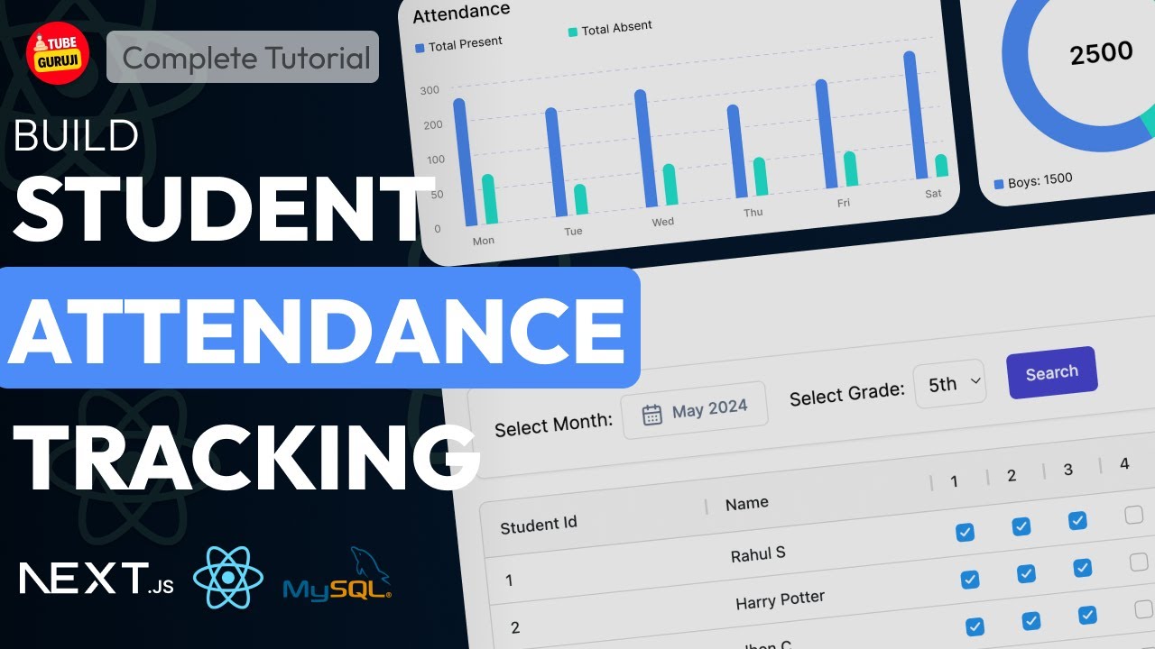 Build Full Stack NextJs Student Attendance Tracking App | React, MySql, Tailwind css, Drizzle ORM