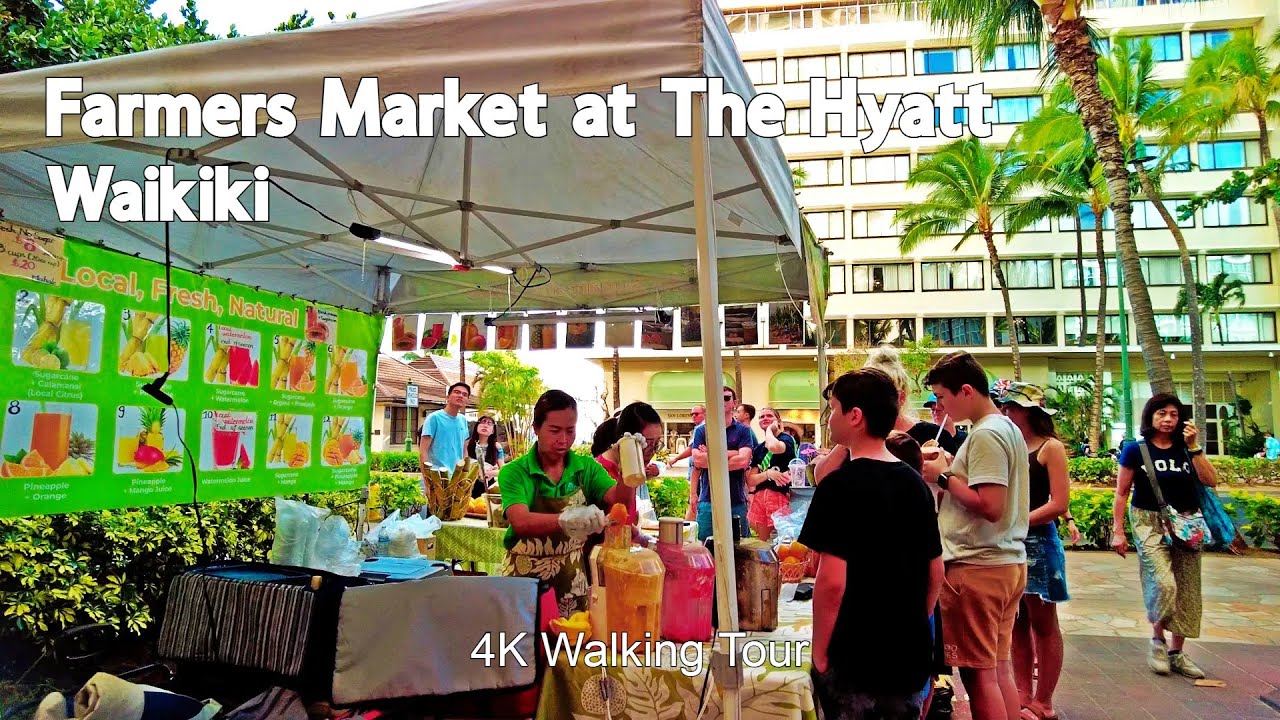 Hyatt Farmers Market in Waikiki | 4K Walking Tour