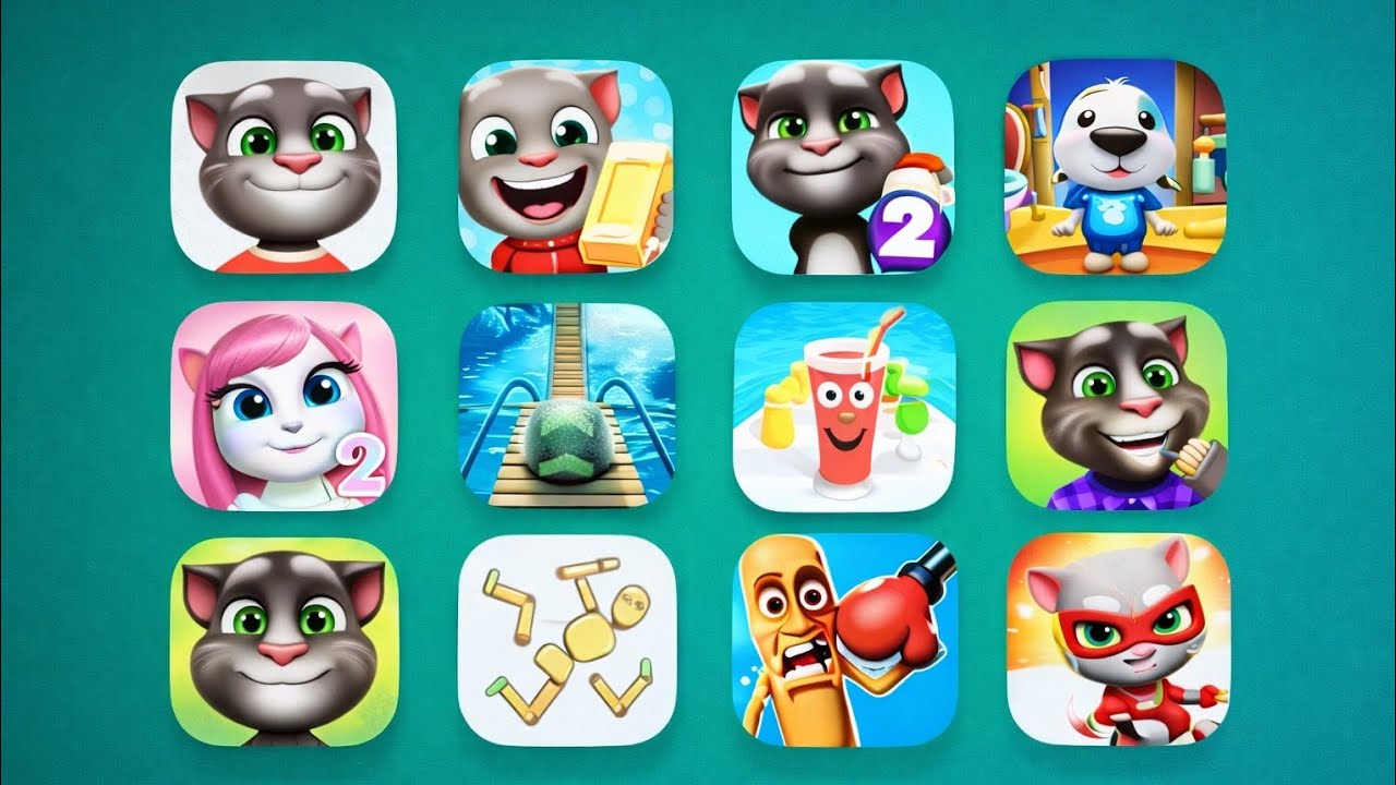 My Talking Tom,My Tom2, Talking Angela2, Going Balls, Juice Run, Rapid punch herro, Talking Ben