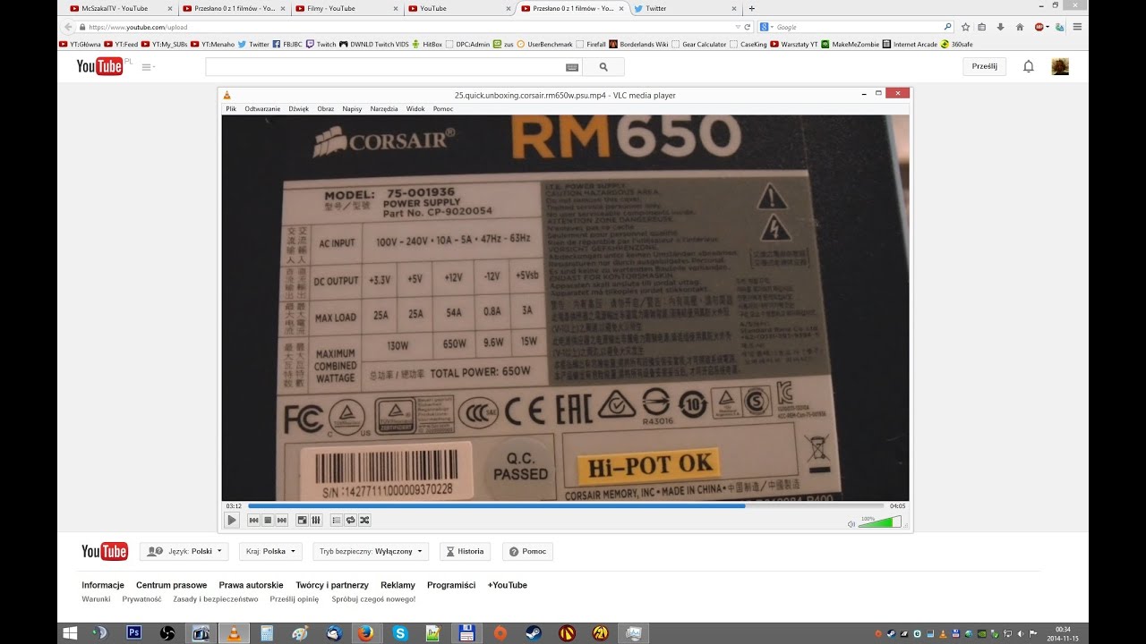 Quick Unboxing - Zasilacz Corsair RM650W Modularny 0 RPM (Szybka Rozpaka) | 11.2014 - McSzakalTV