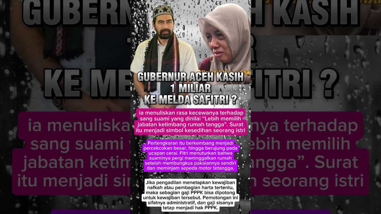 GUBERNUR ACEH MUZAKIR MANAF KASIH 1 MILIAR KE MELDA SAFITRI ? #shorts #trending #artis #gosip