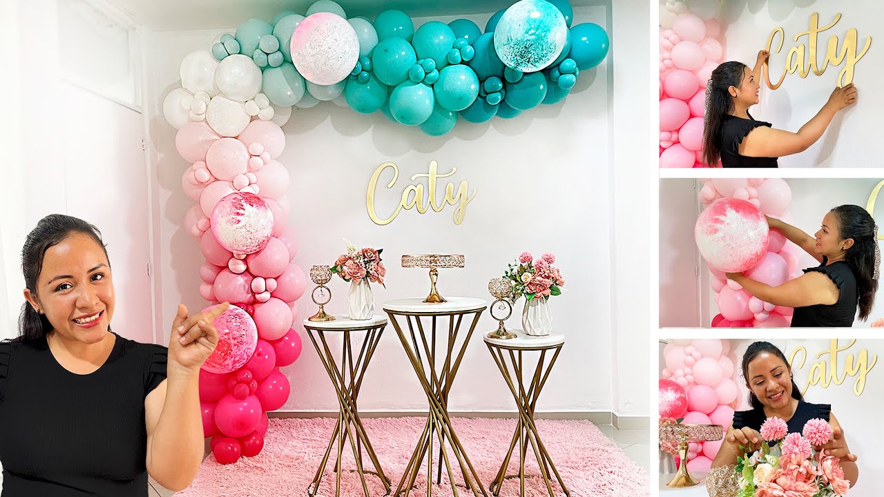 Como Hacer un Arco de Globos e instalarlo en la pared - Decoración para Cumpleaños - Arco Órganico🎉🥳