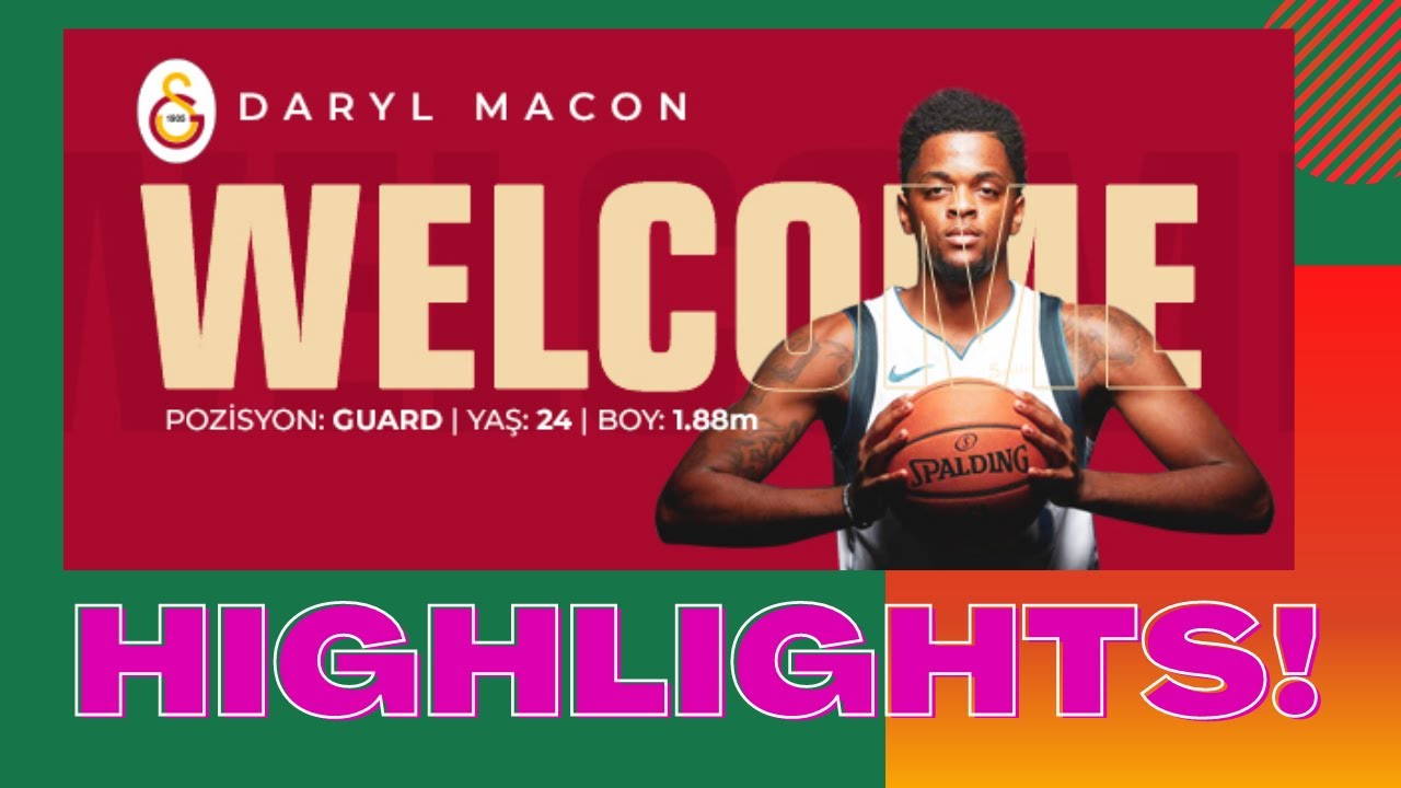 DARYL MACON to Maccabi Tel Aviv! Early highlights with Galatasaray 2020/2021 Turkish League BSL