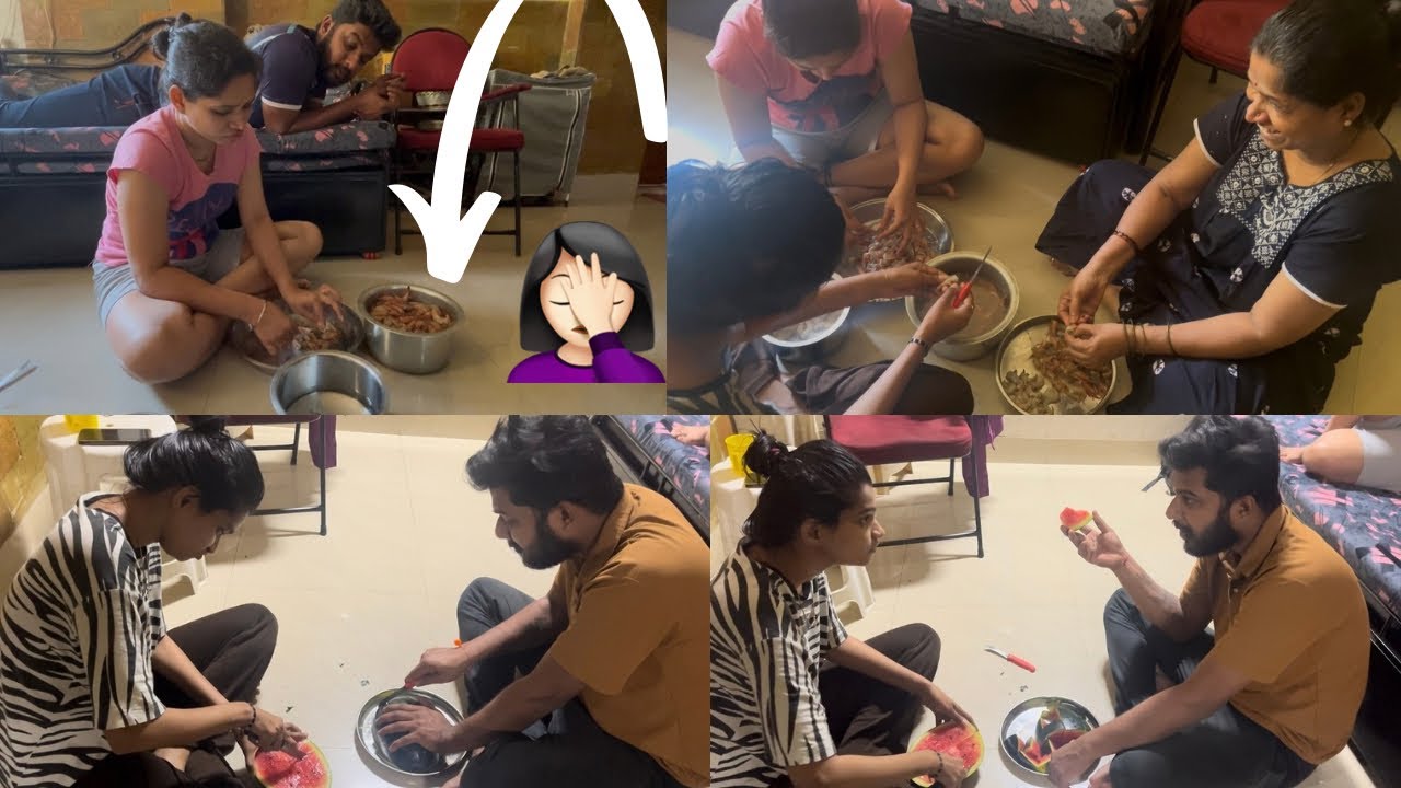 Undu meen dh berodh aji 🤦🏻‍♀️😒|| onji thop prawns 😮‍💨||Tulu Vlog || Karkera Family