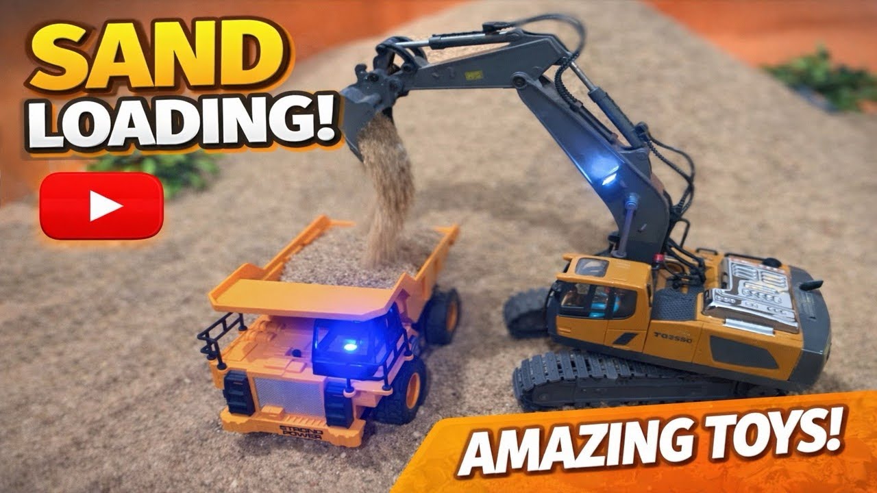 Powerful RC Excavator & Dumper Truck Loading Sand! 🚜🔥#rctoys #trending 