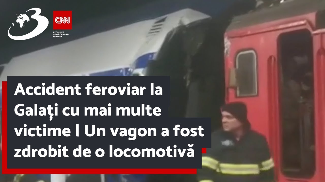 Accident feroviar la Galați cu mai multe victime | Un vagon a fost zdrobit de o locomotivă
