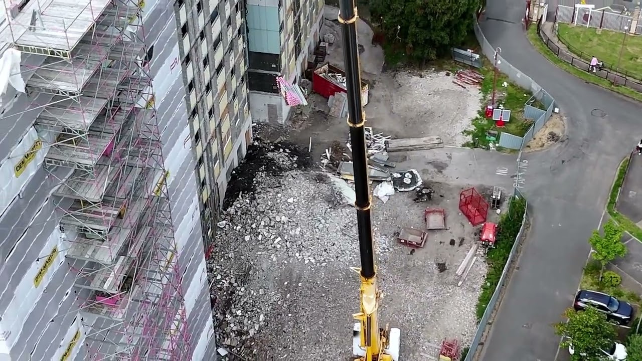 Demolition in Motion: Floor-by-Floor Destruction of Coatbridge Flats