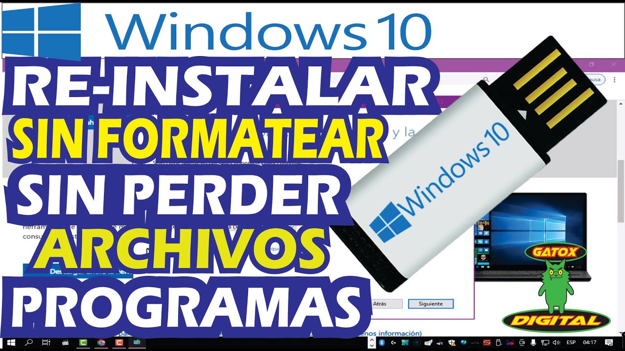 REINSTALAR WINDOWS 10 SIN FORMATEAR | SIN PERDER ARCHIVOS Y PROGRAMAS✅