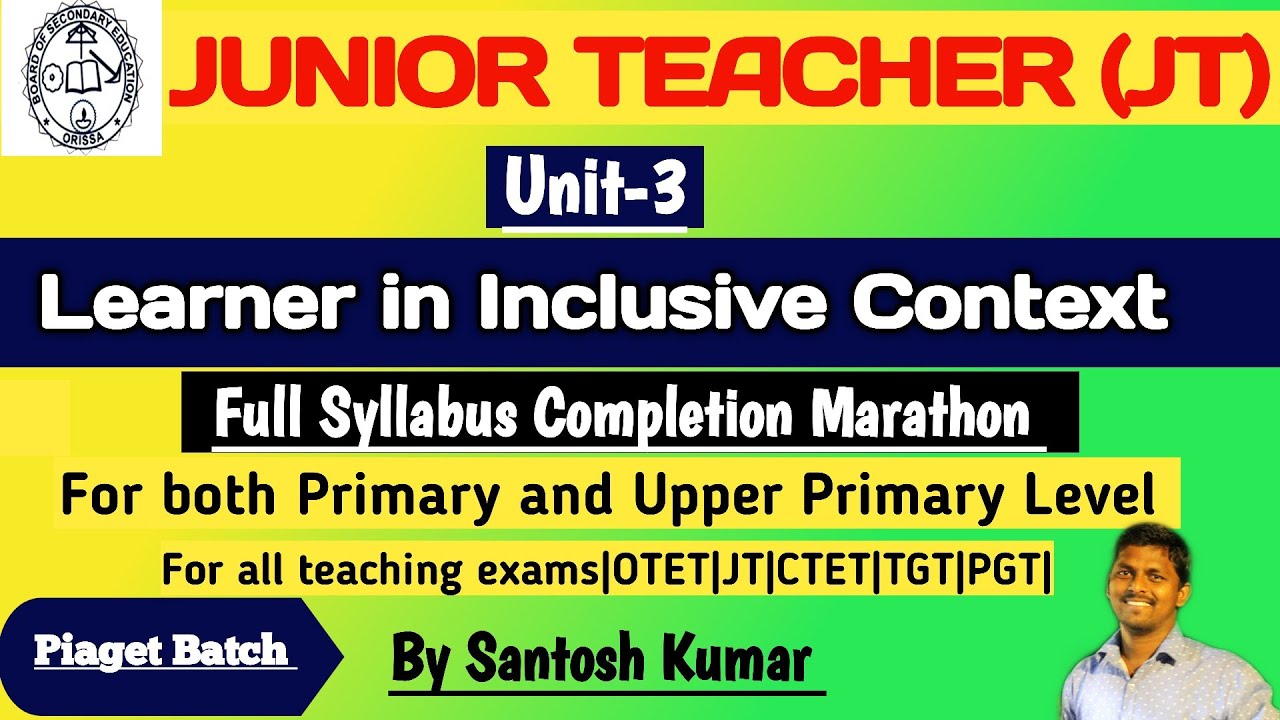 Learner in Inclusive Context||Inclusive Education Full Syllabus Completion Marathon||Junior Teacher|