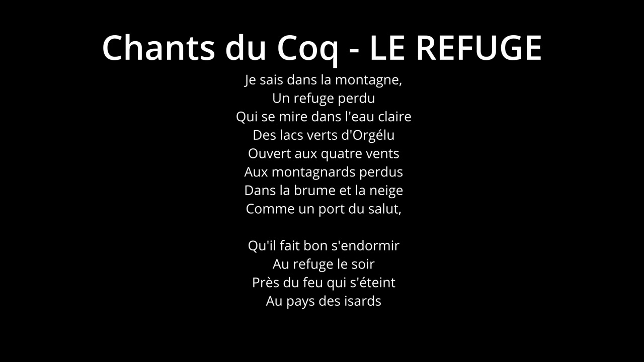 Chants du Coq  - LE REFUGE