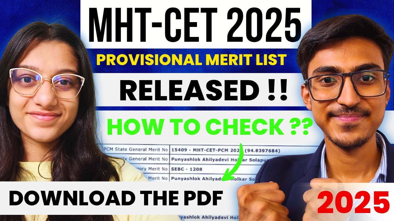 🚨 MHT CET 2025 | Provisional Merit List PDF | Download 🤩 | MHT CET CAP Round Updates #mhtcet2025