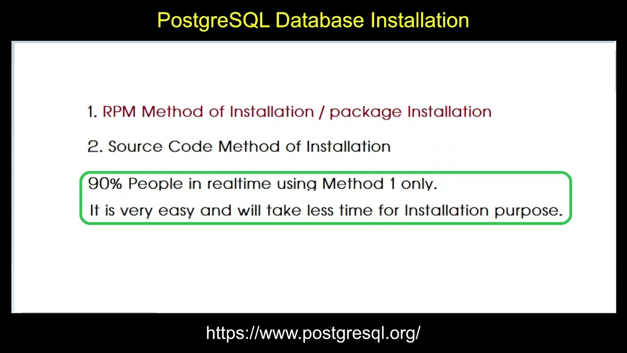 DAY 1 :  Postgresql Database Installation - RPM Method