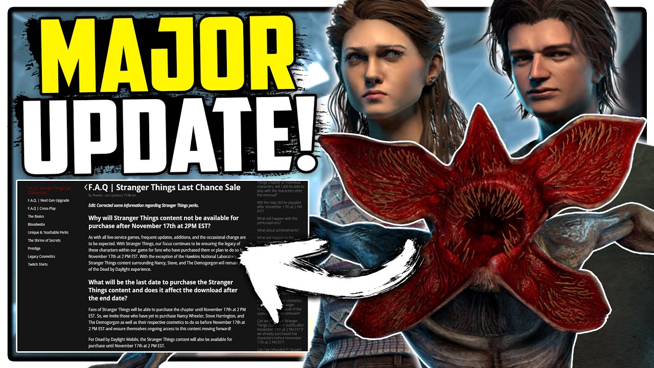 STRANGER THINGS F.A.Q INFO ON PERKS, BLOODWEB, MOBILE & MORE! +BOT GAMES INFO! - Dead by Daylight