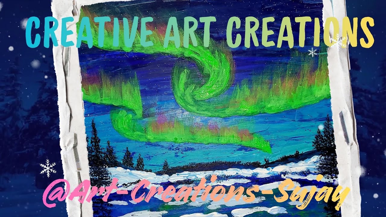 Easy Aurora Borealis with Flouroscent paints @Art-Creations-Sujay @AuroraBorealisLive