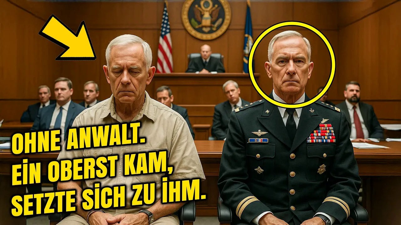 Er stand allein vor Gericht – bis ein uniformierter Oberst hereinkam und sich neben ihn setzte
