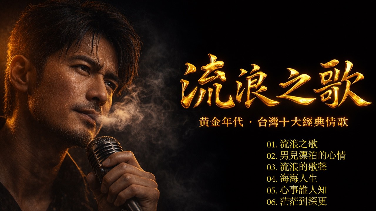 歲月的苦澀，全寫進了這幾首歌 🌃 台灣十大經典金曲 [AI滄桑煙嗓] 完美復刻那卡西神韻 🥃《流浪之歌, 男兒漂泊的心情, 流浪的歌聲》Hokkien Golden Hits