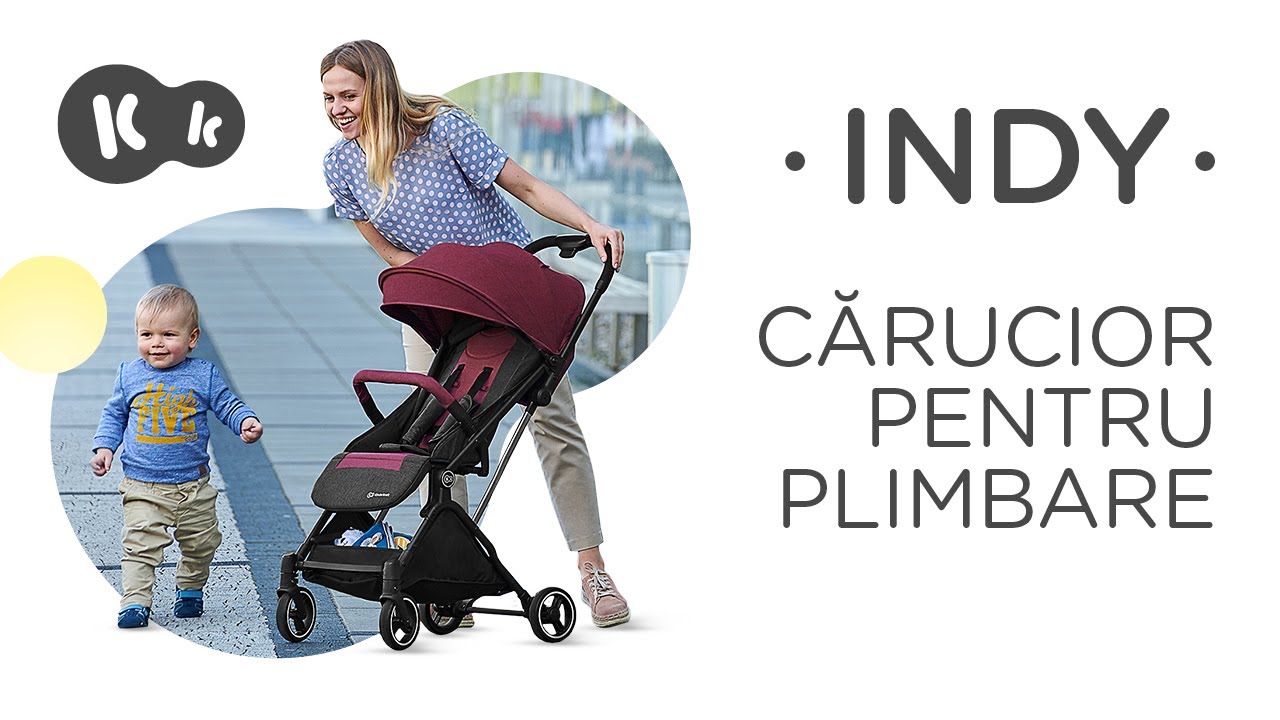 Căruciorul sport ușor pliabil cu o singură m&acirc;nă INDY Kinderkraft