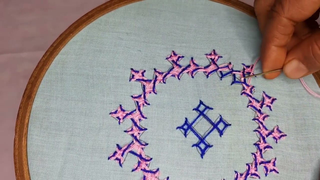 গোলাকার  রূপে গুজরাটী ফোঁড়ের শেষ ধাপ