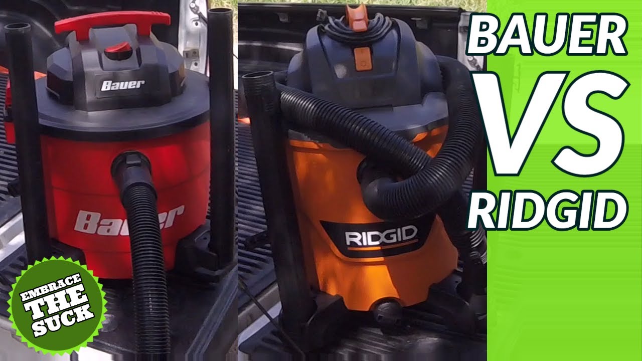 Ridgid против Harbor Freight Bauer Wet/Dry Vac (также известный как Shop Vac Shoot Out)