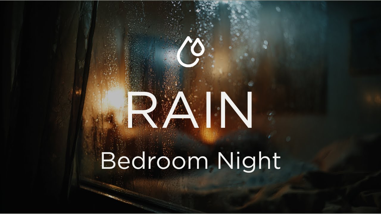 Rain Through an Open Bedroom Window at Night (Black Screen, 10 Hours)