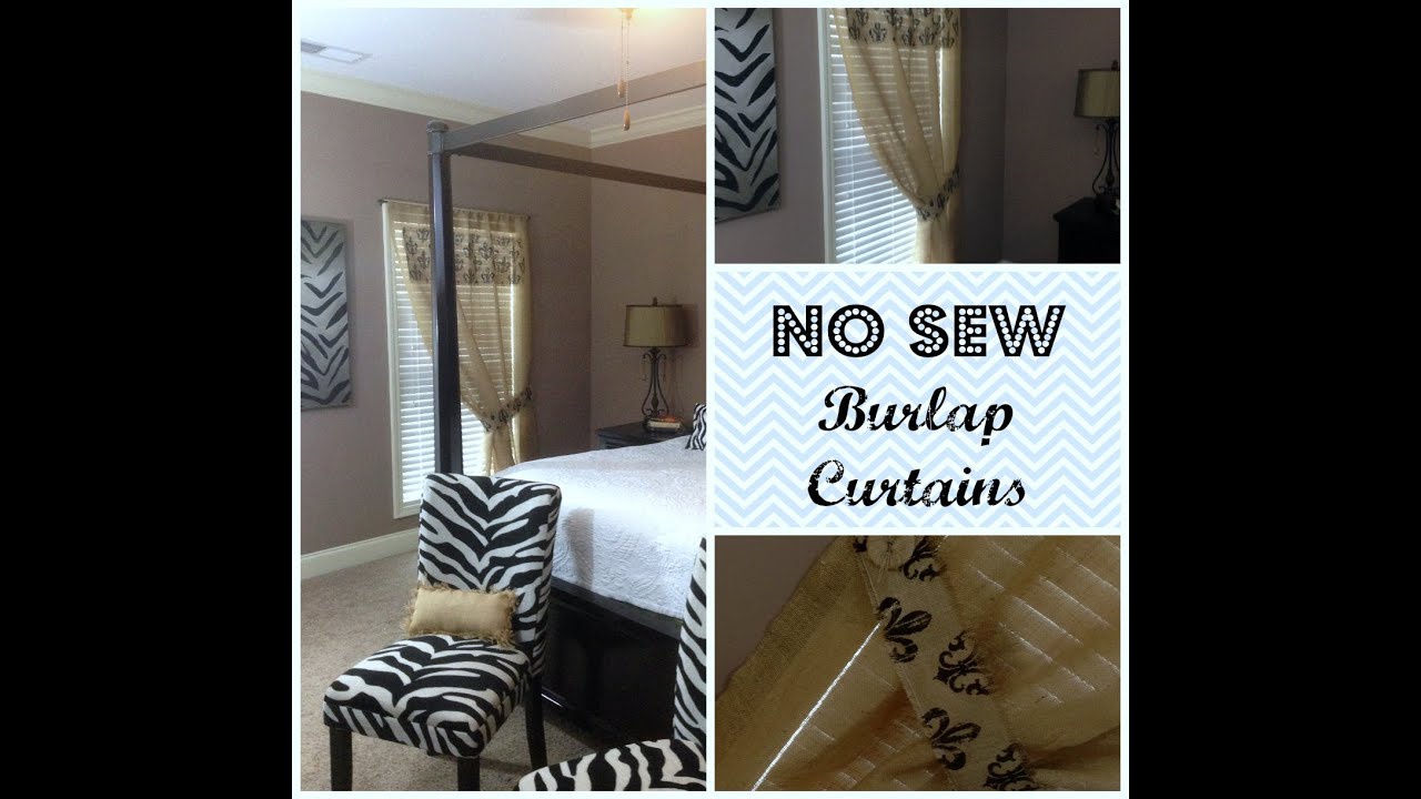 No Sew Burlap Curtains