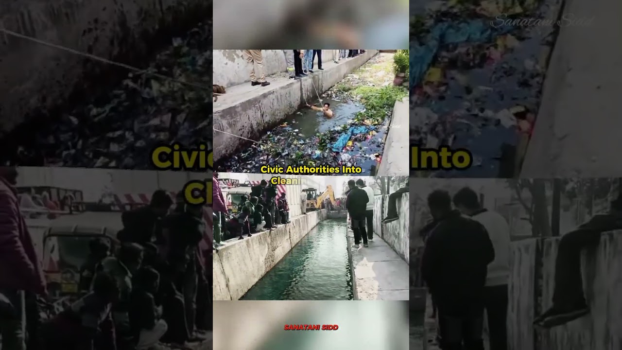 Woman Gets Authorities to Clean Drain in Meerut Claiming Someone has Fallen Into It #shorts