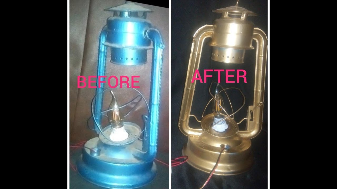 HOW TO RECYCLE OLD HURRICANE LAMP#DIY Kerosene Lamps To Electric Lamps