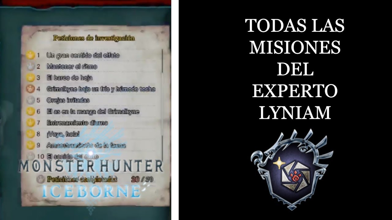TODAS las MISIONES del Experto Lyniam Monster hunter world iceborne
