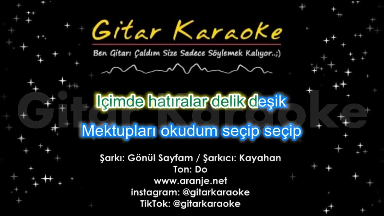 Gönül Sayfam - Gitar KARAOKE (Kayahan) 5 Ayrı Ton