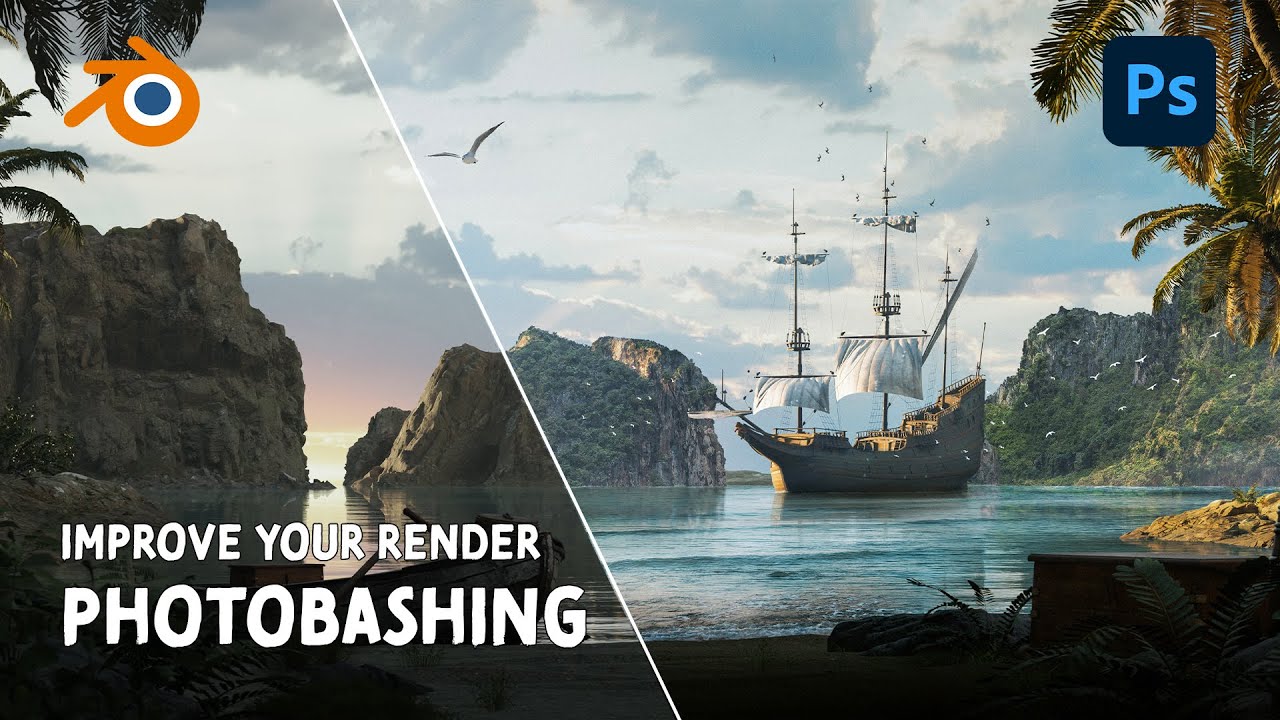 How to use PHOTOBASHING and Matte Painting to Enhance your RENDER