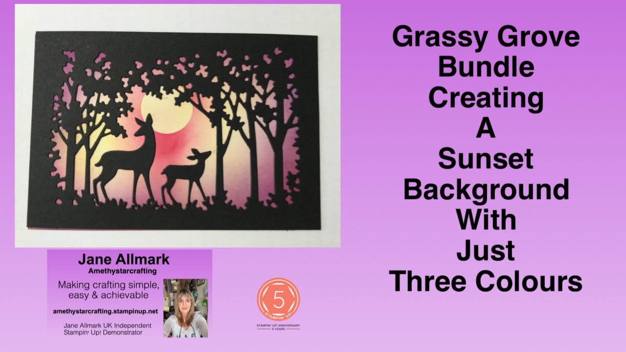 Grassy Grove Bundle - creating a sunset background with just 3 colours