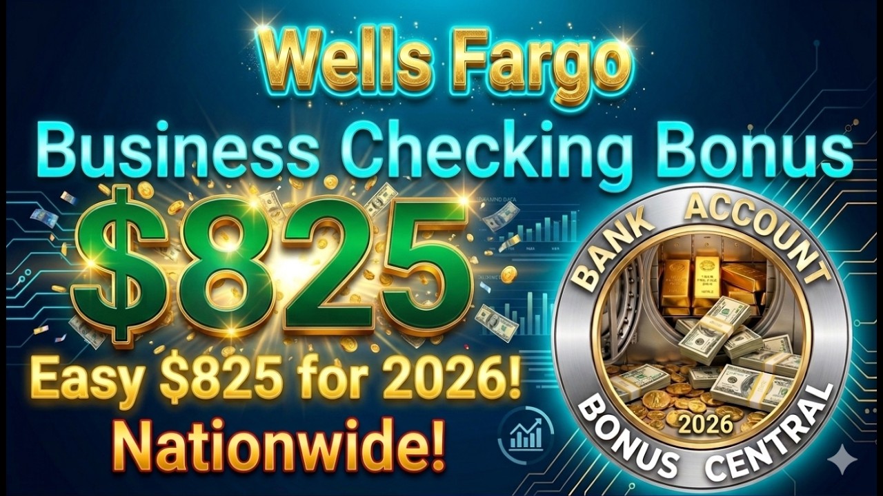 Бонус Wells Fargo в размере 825 долларов США за открытие расчетного счета для бизнеса! Предложени...