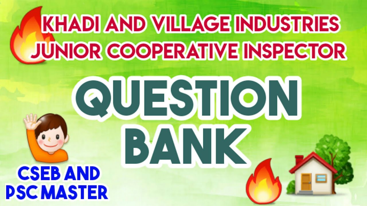 🔥khadi and Village industries Junior Cooperative inspector question bank 👍