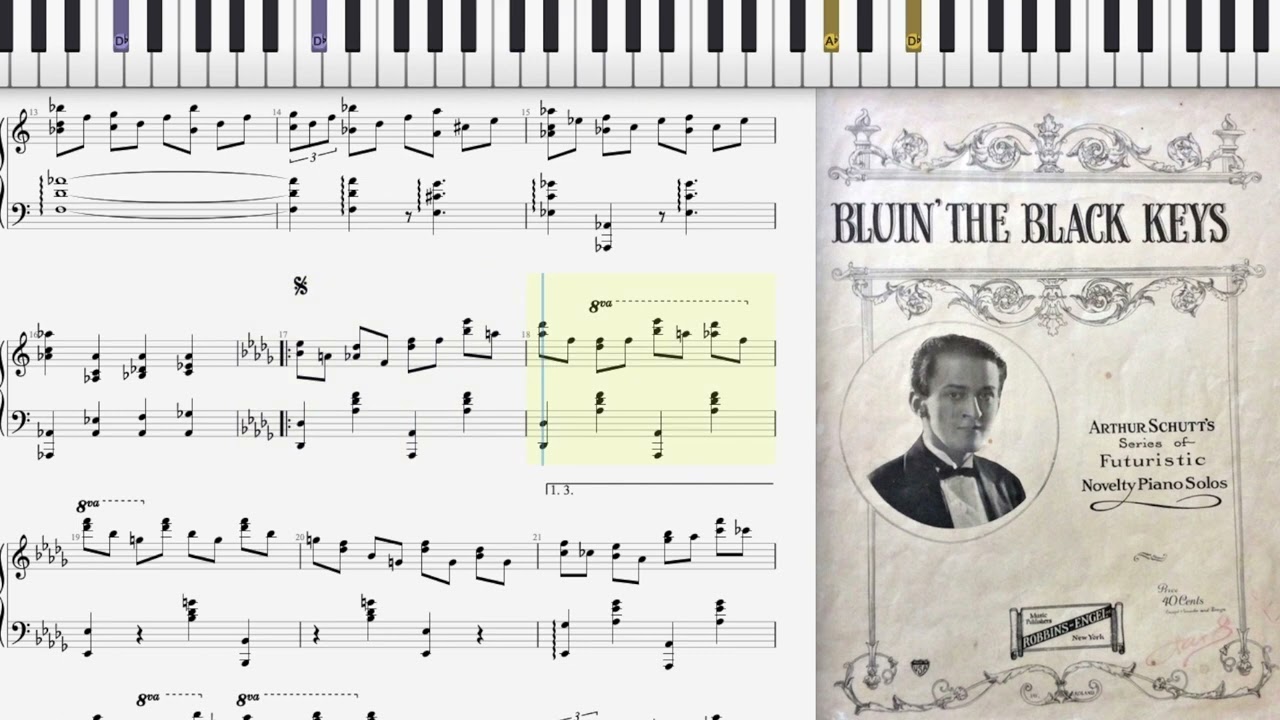 Bluin' the Black Keys by Arthur Schutt (1926, Novelty piano)