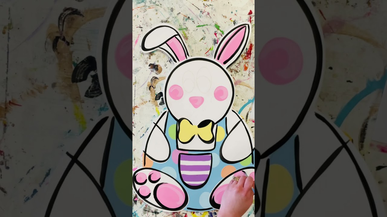 Painting the Easter Bunny #crafty #diy #craftyhome #diycraft #craftyliving #woodcrafts #painting