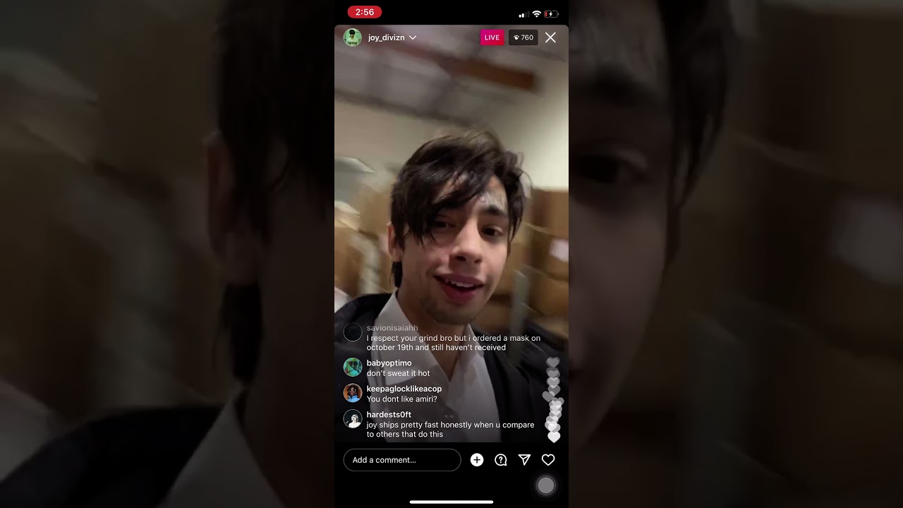 Joy Divizn will refund annoying people in his dms about the orders... ig live 01/10/22
