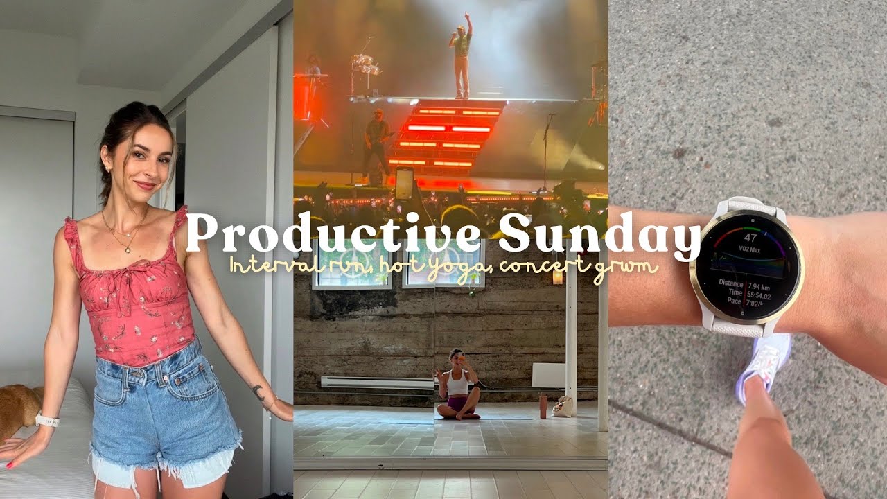PRODUCTIVE SUNDAY: Interval Run, Hot Yoga, GRWM for a Country Concert!
