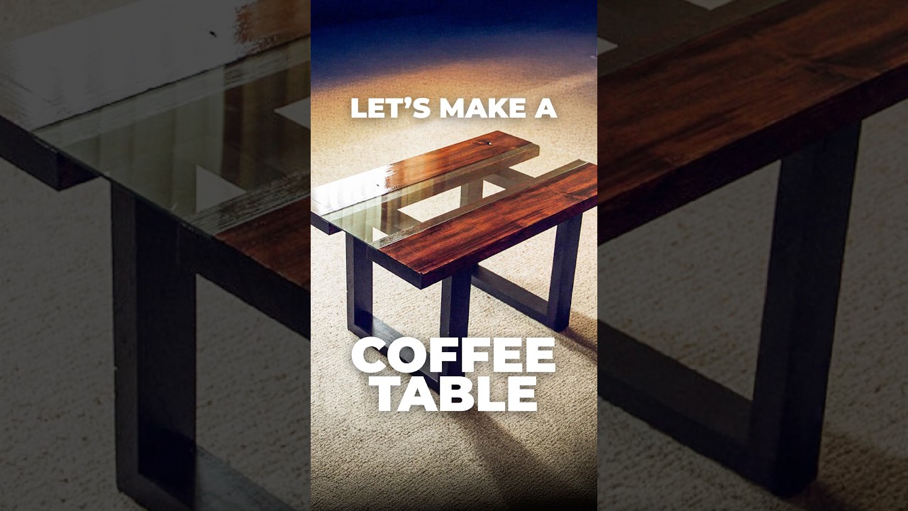 Making a live edge wood slab coffee table with a glass insert 