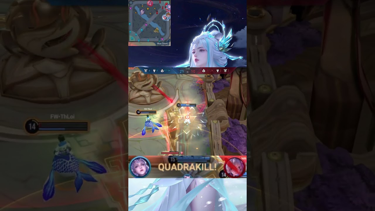 LUNA QUADRAKILL 39.0 short video🤯 ! 露娜打野篇39.0 四杀时刻短视频 LUNA HONOR OF KINGS HOK