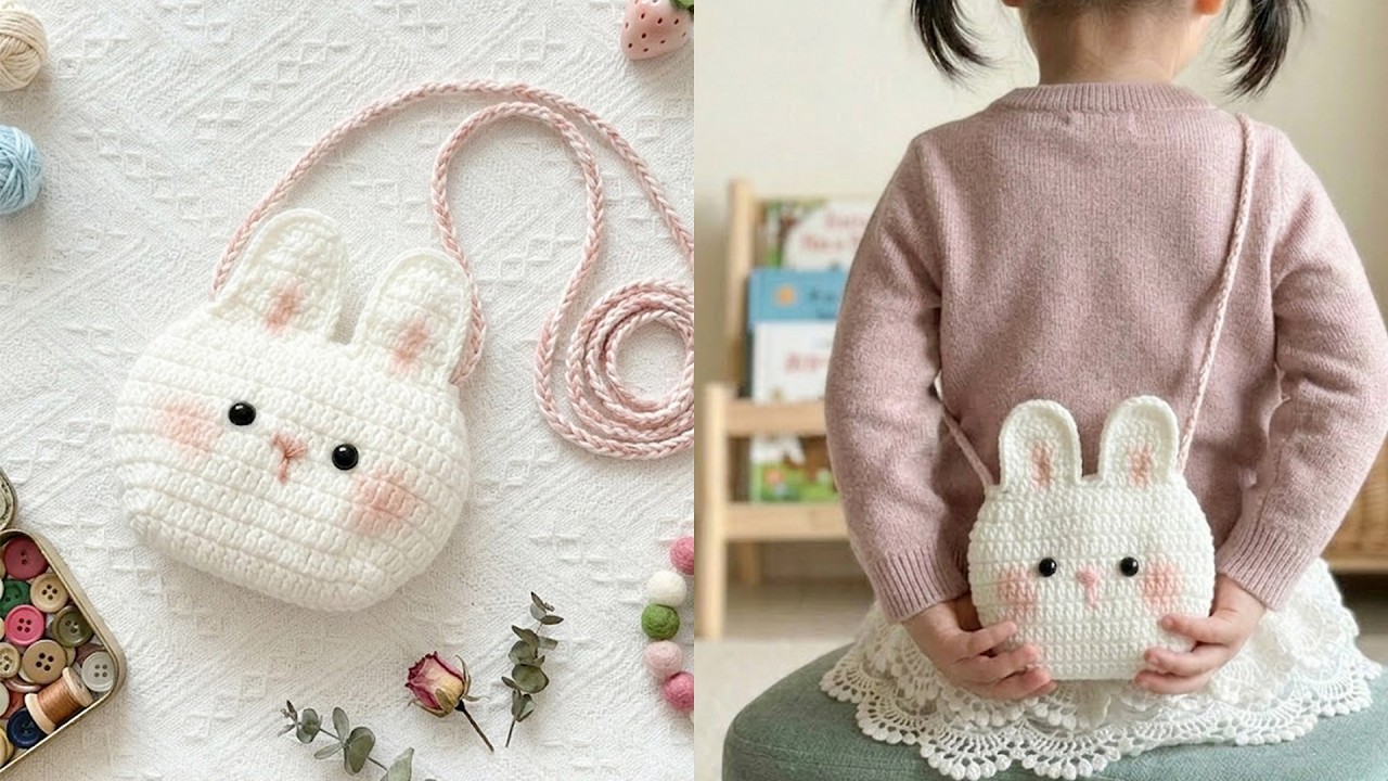 钩针儿童小兔包包--Crochet bunny bag for children