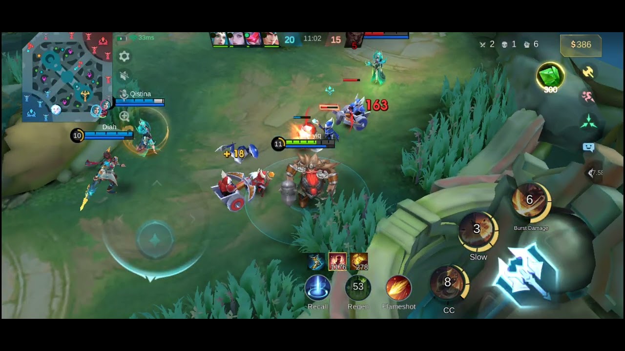 FRANCO,ZILONG,SABER,MIYA,VEXANA VS COMPUTER KITA MENANG 