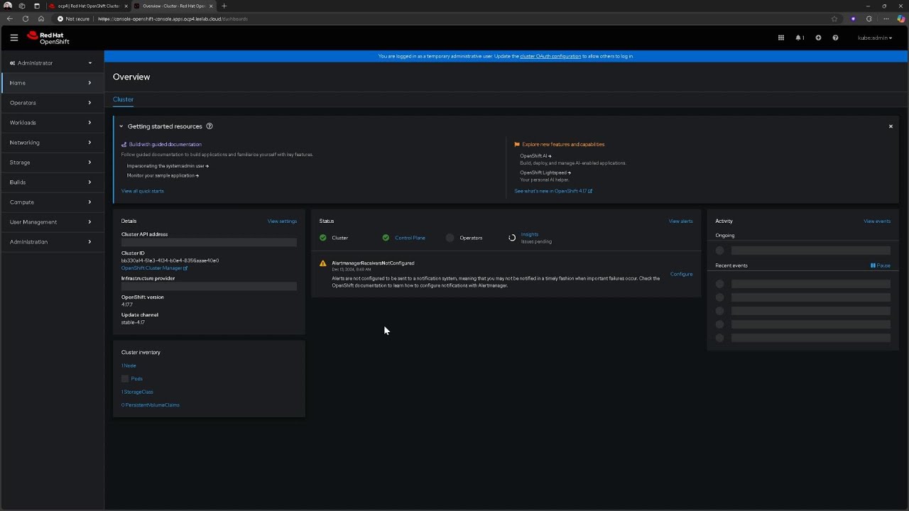 Learning Lab - Install Red Hat Openshift Single Node Cluster on VMWare Workstation