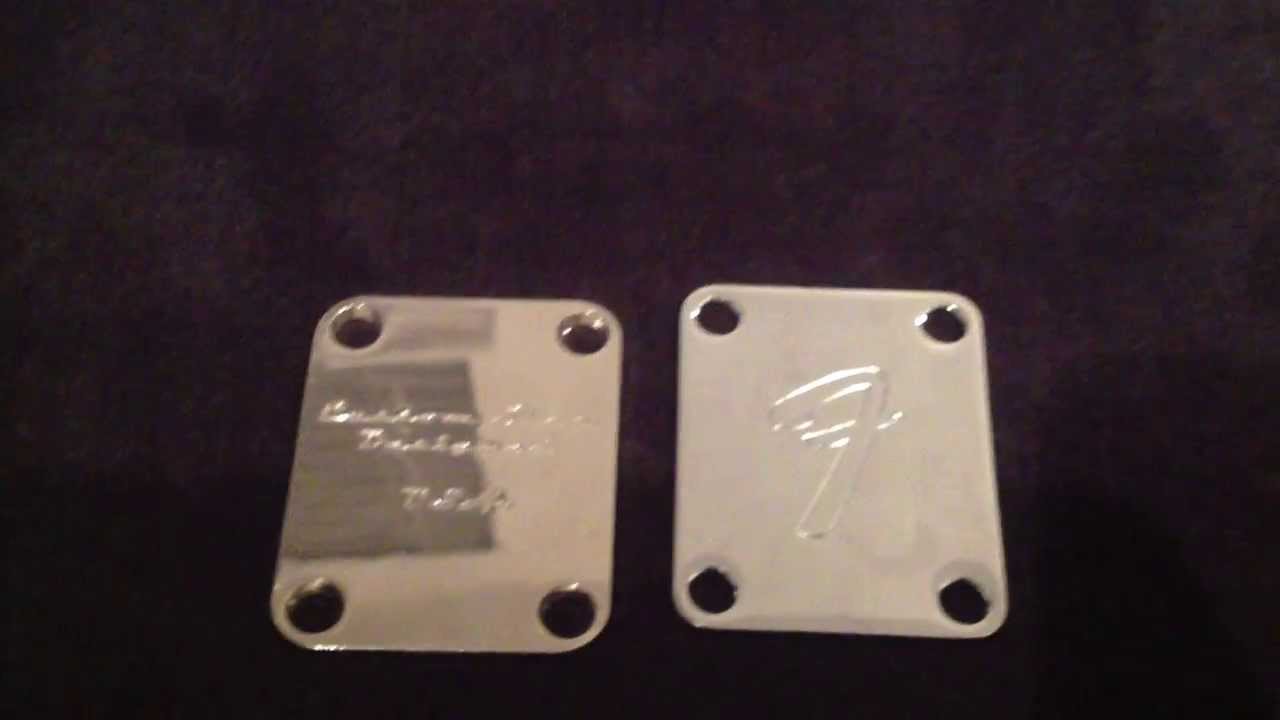Custom Shop Designed Guitar neck plate vs. Fender 