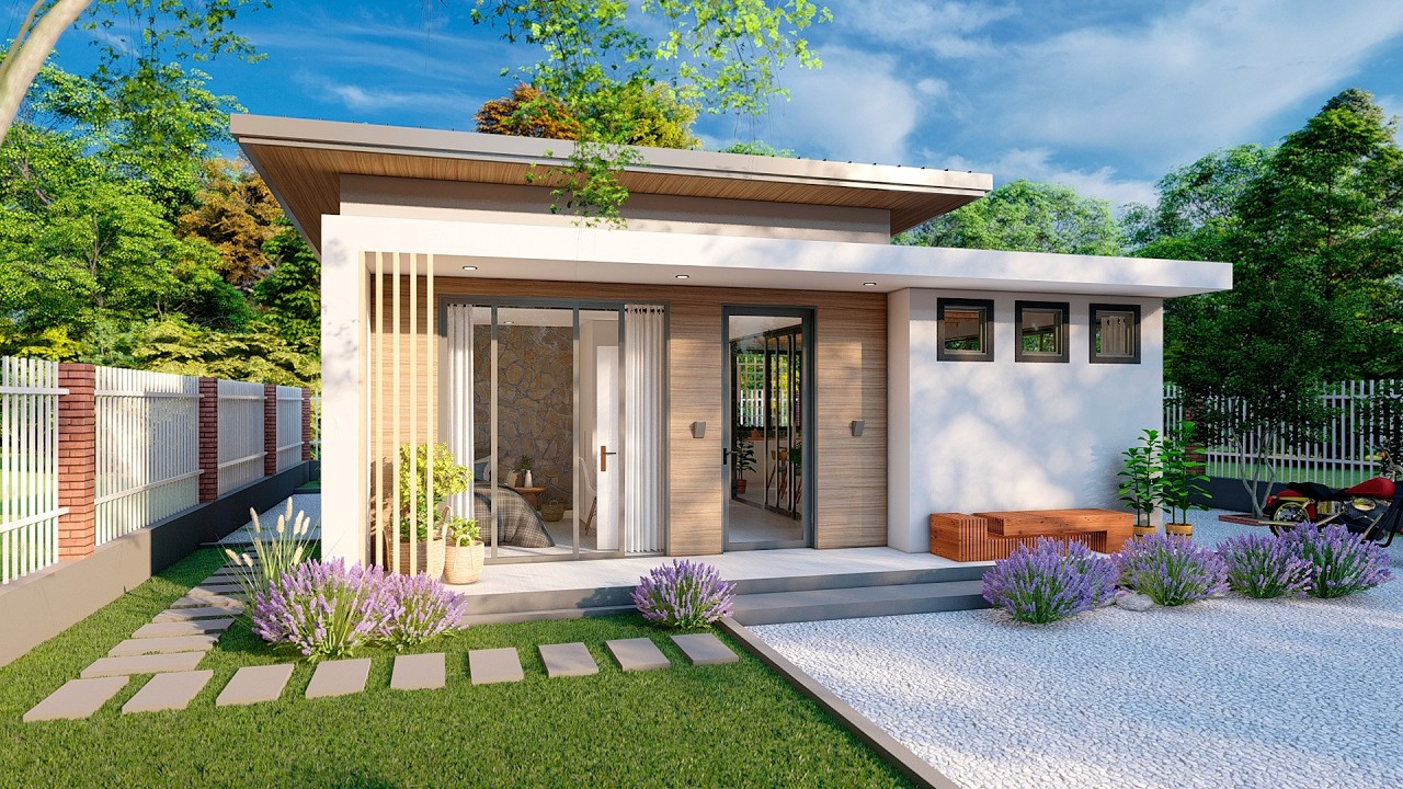 Casa PEQUEÑA y MODERNA de 8x8m con 2 habitaciones | 65 m2 Bien aprovechados