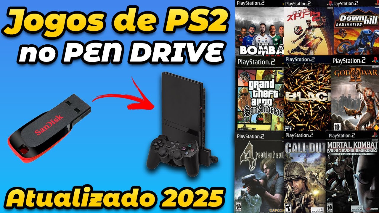 COMO COLOCAR JOGOS DE PS2 NO PENDRIVE / PARA PLUGAR E JOGAR! 2025