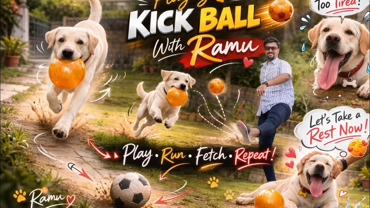 ಯಾವಾಗಲೂ ಆಟ ಅಂದ್ರೆ ಸಾಕು ರೆಡಿ ನಮ್ಮ ರಾಮು | Play. Run. Fetch. Repeat! #Ramu #Fetch #DogPlay #Labrador