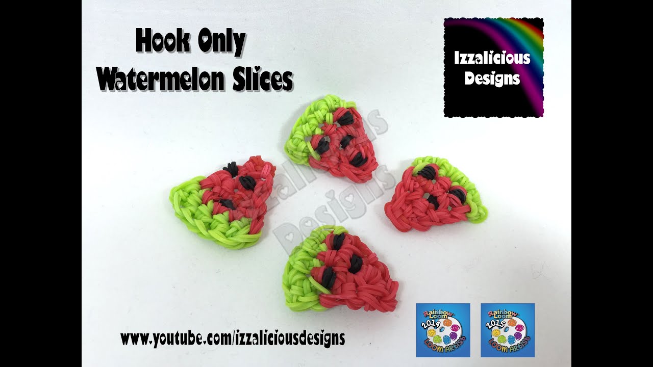 Техника лумигуруми «Арбузный шарм» с резинками Rainbow Loom Bands