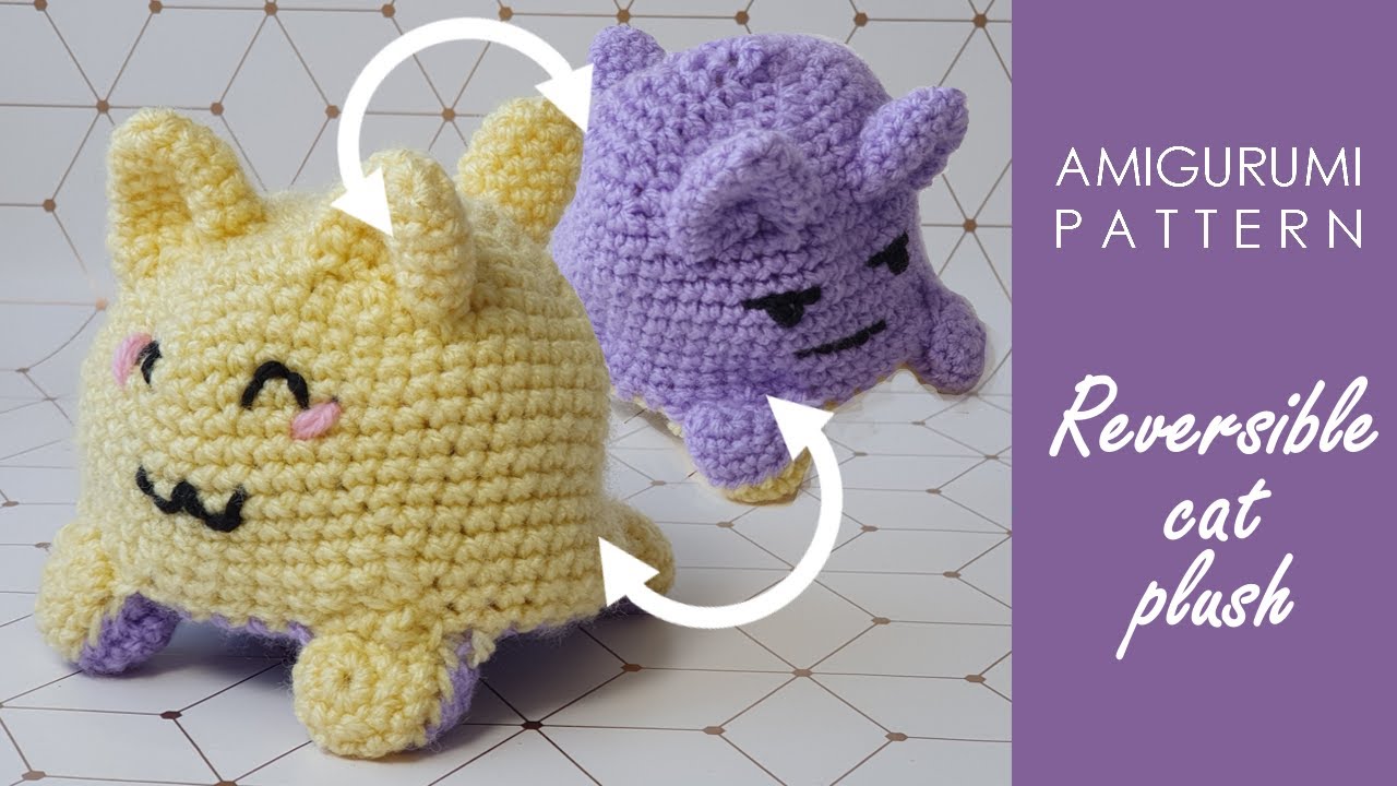 Beginner Crochet Pattern: Reversible Cat Plush (includes stitch guide!)