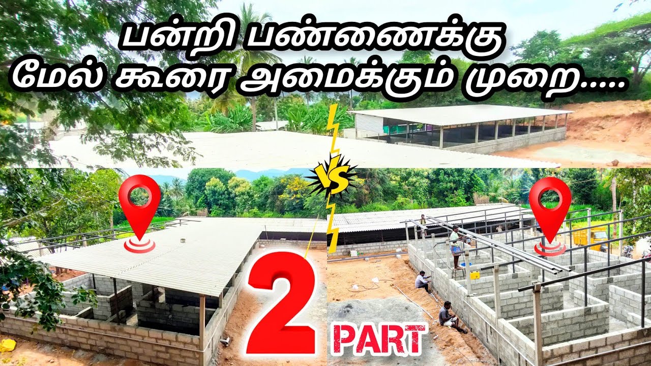 பன்றி பண்ணைக்கு மேல் கூரை அமைக்கும் முறை | Roofing method for piggery #farming #வெண்பன்றி #pig