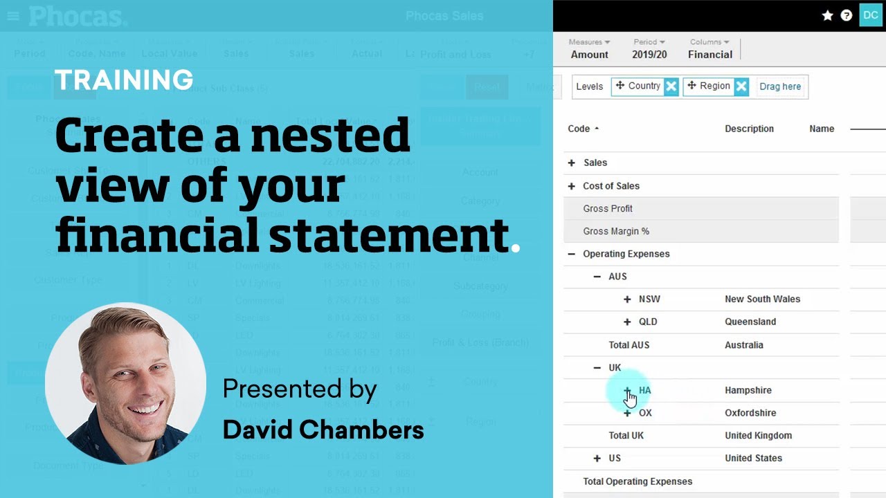Create a nested view of your financial statement